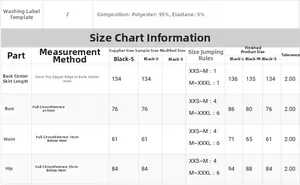 Size guide for velvet sequin dress showing S, M, L measurements in cm and fabric details