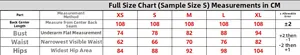Size chart for halter rhinestone evening dress showing bust, waist, and hip measurements in cm