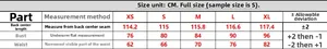 Detailed size chart for velvet mesh dress including chest and waist metrics from XS to XL