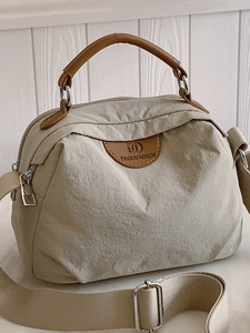 Borsa a Tracolla in Tessuto Leggero da Donna Semplice Urbana Grande Capacità Multistrato Casual Quotidiana Borsa da Pendolare