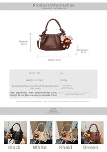 Detailed size specifications for small pleated PU leather crossbody bag with dimensions