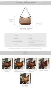 Detailed view of suede patchwork shoulder bag with metallic chain and five color options