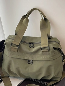 Korean Style Large Capacity Fabric Tote Bag For Women Fashion Urban Minimalist Shoulder Bag Multi-functional Travel Handbag Casual Crossbody Bag