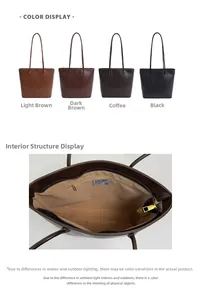 Detail view of large tote bag interior zipper pocket and multiple color options available