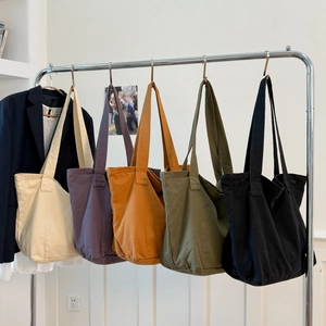 Sac fourre-tout minimaliste en toile en cinq couleurs avec un design spacieux pour femmes