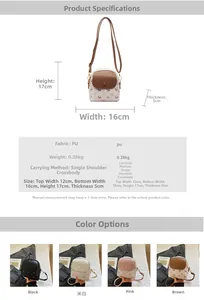 Spécifications de taille et variantes de couleur du petit sac carré à imprimé géométrique