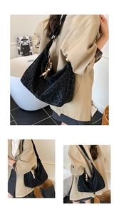 Multiple views of a large leopard print hobo bag with unique beaded tassel detail