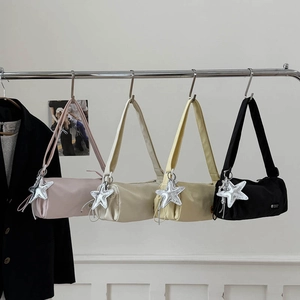 Large Oxford fabric fitness duffle bag in four colors with starfish charms and shoulder straps