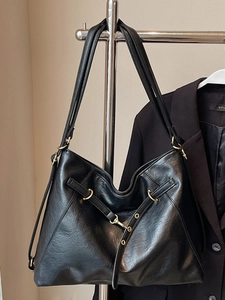 Sac Fourre-Tout en Cuir PU pour Femme Vintage Grande Capacité Sac à Épaule et Sac à Dos Deux Voies Couleur Unie Décontracté