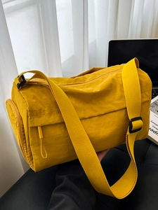 Women Large Capacity Nylon Tote Bag Simple Urban Commuter Shoulder Bag Waterproof Foldable Fitness Gym Crossbody Handbag