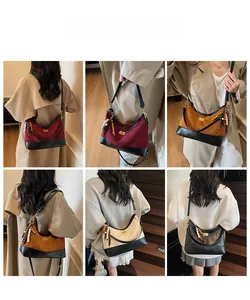 Collage of quilted corduroy shoulder bags in burgundy, brown, cream and black colors