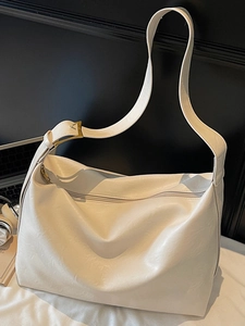 Women Large Capacity PU Leather Shoulder Bag Minimalist Commuter Tote Bag Retro Fashion Hobo Bag For Daily Use Versatile Handbag