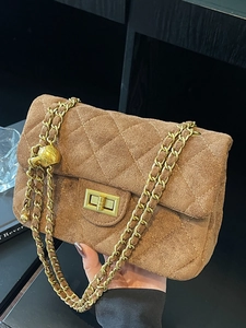 Borsa a Spalla da Donna in Velluto Trapuntato a Rombi Borsa a Tracolla Con Catena e Sfera Dorata Regolabile Piccola Borsa Quadrata