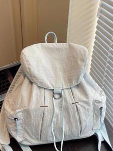 Mochila Minimalista De Estilo Coreano Para Mujer Nylon Poliéster Tela Arrugada Cordón Escuela Trabajo Viajes Bolso