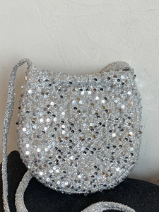 Damen Pailletten Umhängetasche Kleine Kette Crossbody Eimertasche Glitzernde Party Abendtasche Urban Minimalistisch Handtasche