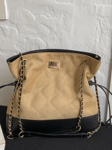 Vintage Quilted Bucket Bag For Women Large Capacity PU Leather Shoulder Tote Bag With Metal Chain Strap Retro Handbag
