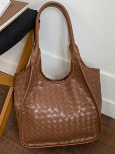 Borsa Tote da Donna Grande Capacità in Pelle PU Intrecciata Borsa a Spalla Minimalista Casual Pendolare Borsa da Donna 2025