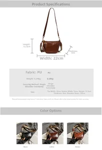 Detail view of small PU leather crossbody bag featuring dual straps and gold hardware accents