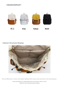 Detail view of the multi-compartment interior with laptop sleeve and color options