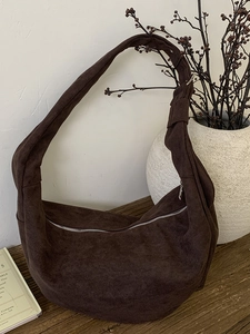 Large Suede Hobo Bag For Women Casual Commuter Shoulder Crossbody Underarm Bag Soft Moon Shape Solid Color Leopard Print