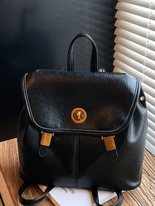 Sac à Dos en Cuir PU Vintage pour Femmes Grande Capacité Sac de Voyage Scolaire Sac à Dos pour Ordinateur Portable Style Collège Rétro Avec Serrure Métallique