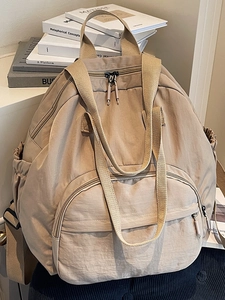 Large Capacity Fashion Backpack For Women Lightweight Nylon Travel Bag Stylish Versatile Streetwear Shoulder Handbag Multi-Pocket Daily Daypack
