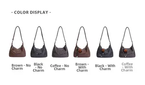 Options de couleurs pour grands sacs vintage en marron, noir et café avec pendentifs