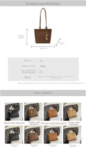 Tableau des tailles et spécifications détaillées pour le sac porté épaule tissé en PU