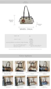 Specifiche dettagliate delle dimensioni e vista dei materiali per questa borsa tote