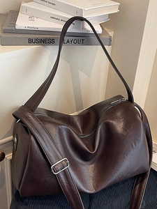 Sac à Bandoulière Femme Grande Capacité Minimaliste Décontracté Cuir PU Sac Sous le Bras Surpiqûres Sac Hobo Besace Pour le Bureau