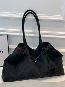 Sac Fourre-Tout en Suède Vintage de Grande Capacité pour Femmes 2025 Automne Mode Minimaliste Urbaine Sac à Épaule Pendulaire