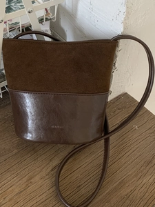 Secchiello in Pelle PU Spliced Vintage da Donna Borsa a Tracolla Retro Opaca Giuntata Borsa a Tracolla di Grande Capacità