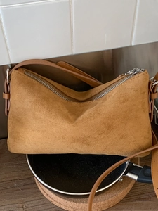 Petit Sac Carré en Suède Givré Vintage pour Femmes Sac à Épaule Baguette Minimaliste Rétro Léopard Sac à Bandoulière