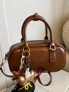 Sac à Épaule Boston en Cuir PU pour Femme Sac Bandoulière Rétro Bosselé Avec Sangle Réglable Sac à Main Décontracté Sacoche de Voyage Quotidienne