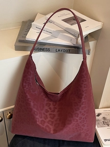 Women's Fashion Leopard Print PU Leather Tote Bag Large Capacity Hobo Shoulder Bag Retro Urban Minimalist Commuting Handbag