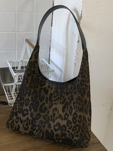 Large Capacity Leopard Camouflage Print Canvas Hobo Shoulder Bag For Women Vintage Fashion Tote Commuter Work Handbag