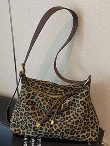 Large Capacity Leopard Print Tote Bag Women Urban Minimalist Fabric Shoulder Bag Fashion Casual Handbag Daily Travel