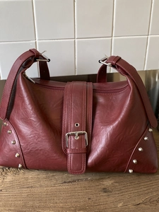 Borsa a Tracolla in Pelle PU Vintage Retro per Donna Grande Capacità Fibbia Cintura Borsa Sottobraccio Stile Locomotiva Borsa a Mano