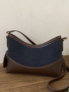 Damen Vintage Patchwork Umhängetasche Wildlederimitat PU Leder Achseltasche Minimalistisch Retro Kleine Quadratische Tasche
