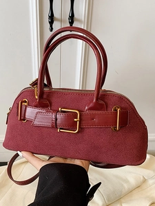 Women Retro PU Leather Shoulder Bag Fashion Large Capacity Handheld Crossbody Bag Minimalist Underarm Bag With Metal Buckle