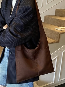 Retro brown leopard print canvas tote bag, large capacity shoulder bag for daily commuting