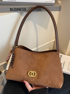 Vintage Leopard Print Underarm Bag For Women Fashion PU Leather Shoulder Bag With Gold Ring Buckle Beaded Tassel Handbag