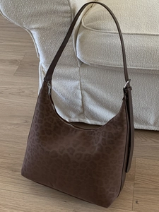 Vintage Leopard Print PU Leather Shoulder Bag Large Capacity Hobo Bag For Women Casual Daily Underarm Bag With Zipper Closure