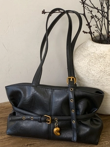 Borsa Sottoascellare Minimalista da Donna Retro in Pelle PU Tote Borsa a Spalla Con Fibbia della Cintura Grande Capacità