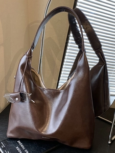 Large Capacity PU Leather Tote Bag For Women Urban Minimalist Shoulder Bag With Stitching Hobo Handbag Commuting Daily Bag