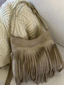 Bohemian Retro Tassel Shoulder Bag Women Faux Leather Fringe Crossbody Bag Minimalist Matte PU Suede Texture Urban Handbag