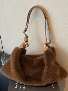 Borsa a Spalla in Pelliccia Sintetica di Peluche per Donna Borsa Tote a Tracolla Soffice ad Alta Capacità Borsa Invernale Calda