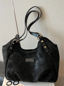 Borsa a Tracolla in Camoscio Urban Simple Stile Coreano per Donna Tinta Unita Grande Capacità Tote Bag Borsa Retro Pendolare
