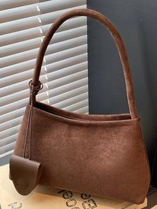 Minimalistische Mattierte PU Leder Umhängetasche Für Damen Koreanischer Stil Achseltasche Mit Mini Beutel Einfarbige Handtasche