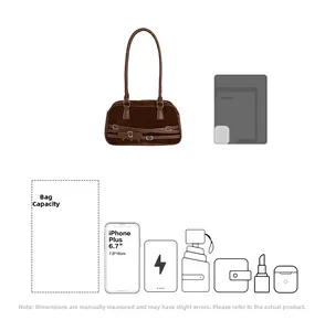 Brown bowling bag interior capacity detail showing space for a 6.7 inch smartphone